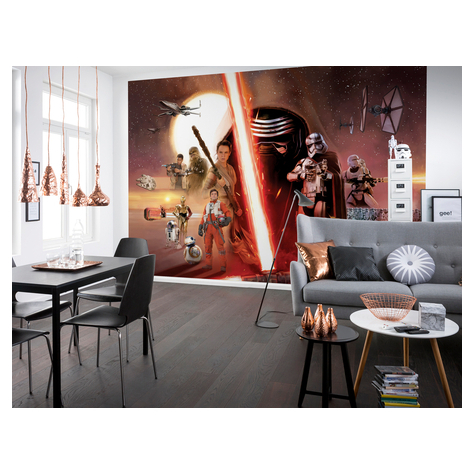 Papir Foto Tapet - Star Wars Ep7 Collage - Størrelse 368 X 254 Cm