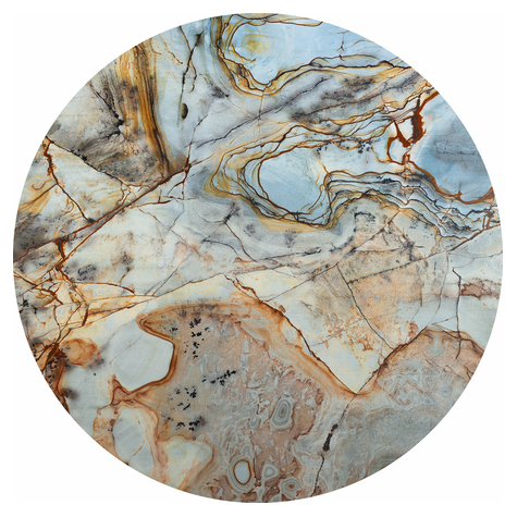 Selvklæbende Non-Woven Tapet/Væg Tatovering - Marble Sphere - Størrelse 125 X 125 Cm