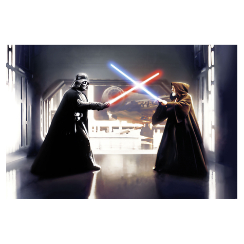 Non-Woven Tapet - Star Wars Vader Vs. Kenobi - Størrelse 300 X 200 Cm
