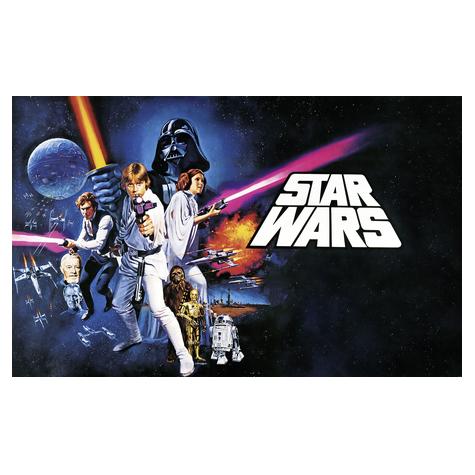 Ikke-Vævet Fototapet - Star Wars Poster Classic 1 - Størrelse 400 X 250 Cm