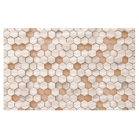 Non-Woven Tapet - Woodcomb Nude - Størrelse 400 X 250 Cm