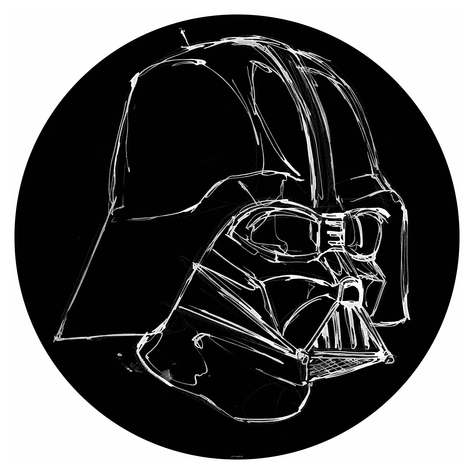 Selvklæbende Non-Woven Tapet/Væg Tatovering - Star Wars Ink Vader - Størrelse 125 X 125 Cm