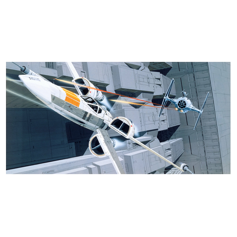 Ikke-Vævet Fototapet - Star Wars Classic Rmq X-Wing Vs Tie-Fighter - Størrelse 500 X 250 Cm