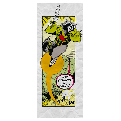 Non-Woven Wallpaper - Guardians Retro Comic Rocket Raccoon - Størrelse 100 X 250 Cm