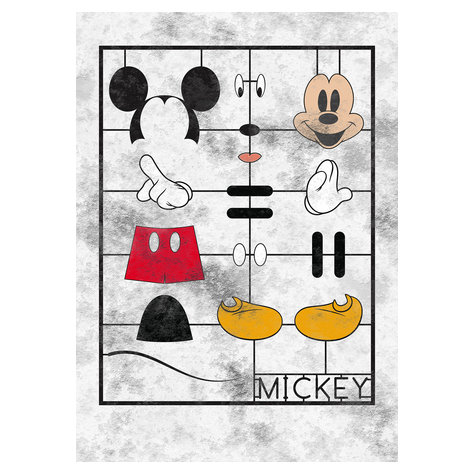 Ikke-Vævet Fototapet - Mickey Kit - Størrelse 200 X 280 Cm