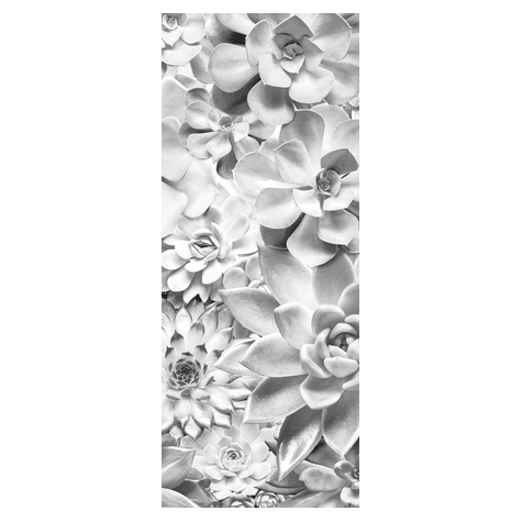 Ikke-Vævet Fototapet - Shades Black And White Panel - Størrelse 100 X 250 Cm