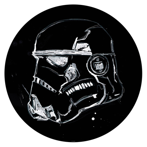 Selvklæbende Non-Woven Tapet/Væg Tatovering - Star Wars Ink Stormtrooper - Størrelse 125 X 125 Cm