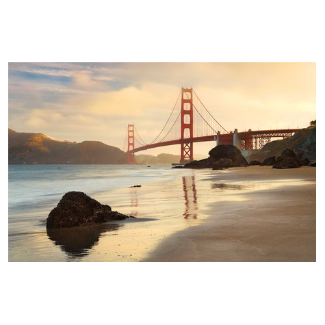 Ikke-Vævet Fototapet - Golden Gate - Størrelse 400 X 260 Cm