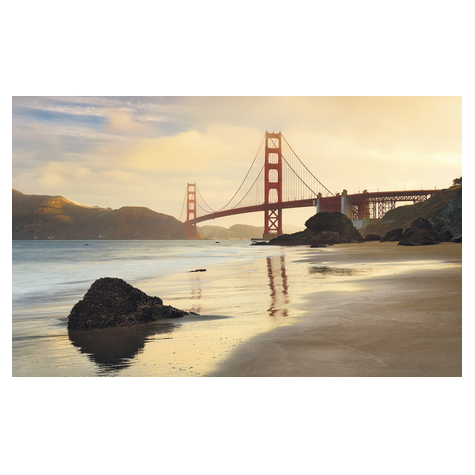 Ikke-Vævet Fototapet - Golden Gate - Størrelse 400 X 250 Cm