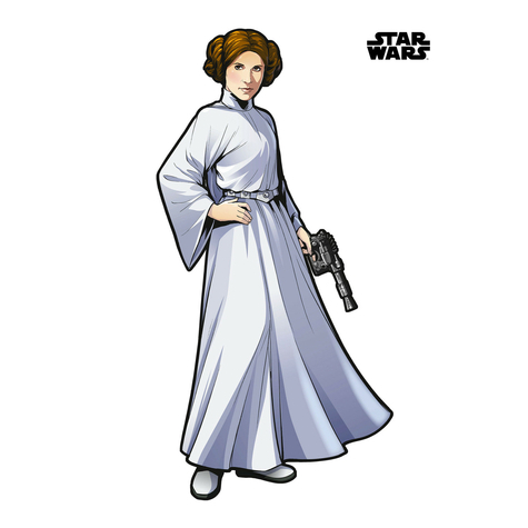 Selvklæbende Non-Woven Tapet/Væg Tatovering - Star Wars Xxl Princess Leia - Størrelse 127 X 170 Cm