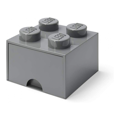 Lego Opbevaringsskuffe Med Klodser 4 Mørk Grå (40051754)