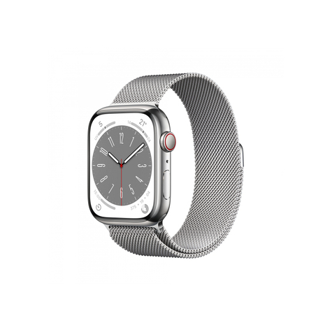 Apple Watch Series 8 Gps + Cellular 45 Mm Sølv Stål Milanese Mnkj3fd/A