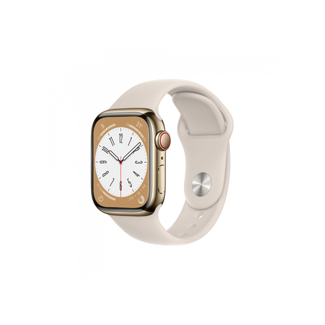 Apple Watch Series 8 Gps + Cellular 41 Mm Guld Stål Starlight Mnjc3fd/A