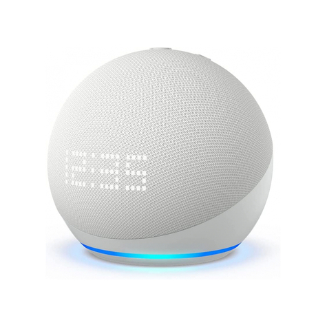 Amazon Echo Dot (5. Generation) Med Ur - Hvid - B09b95dtr4