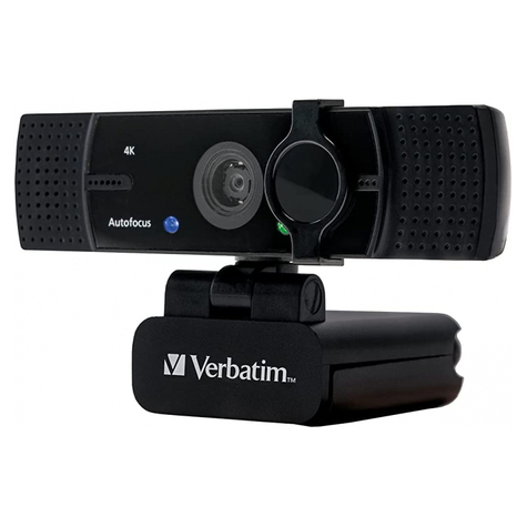 Verbatim Webcam Med Dual Micro Awc-03 Ulrta Hd 4k Autofokus I Detailhandlen 49580
