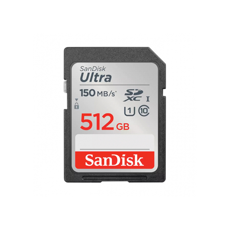 Sandisk Ultra 512gb Sdxc Sdxc 150mb/S Udvidet Kapacitet Sdsdunc-512g-Gn6in