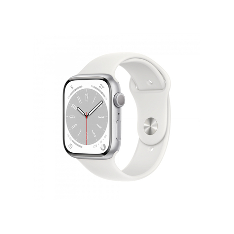 Apple Watch Series 8 Gps 41mm Sølv Aluminium Hvidt Sportsarmbånd Mp6k3fd/A