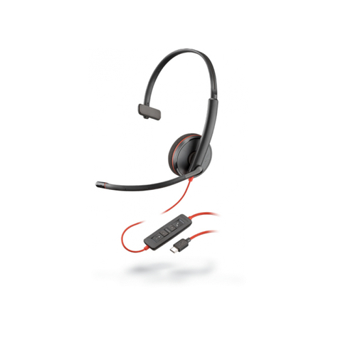 Poly Headset Blackwire C3210 Monofonisk Usb-C Sort - 209748-104