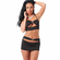 Bra Sets : Black Mini Skirt And Crop Top Uk Size 8 To 12