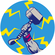 Selvklæbende Non-Woven Tapet/Væg Tatovering - Avengers Thor's Hammer Pop Art - Størrelse 125 X 125 Cm